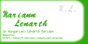mariann lenarth business card