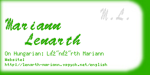 mariann lenarth business card